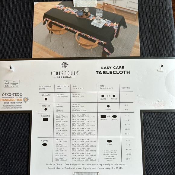 Storehouse Seasonal Oblong Halloween Tablecloth 60” x 104” - Picture 4 of 4